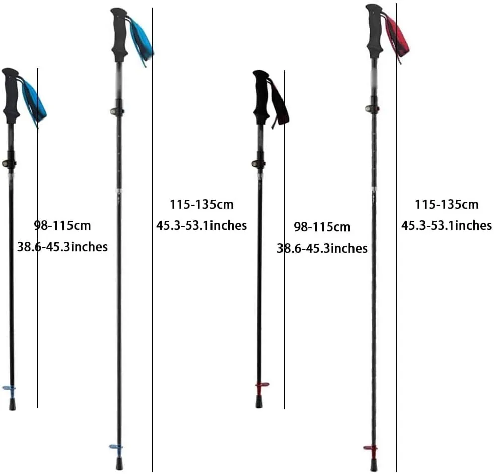 2 Pack Lightweight Trekking Poles, Walking Sticks with Quick Adjustable Locks, Comfort EVA Handle, for Travel