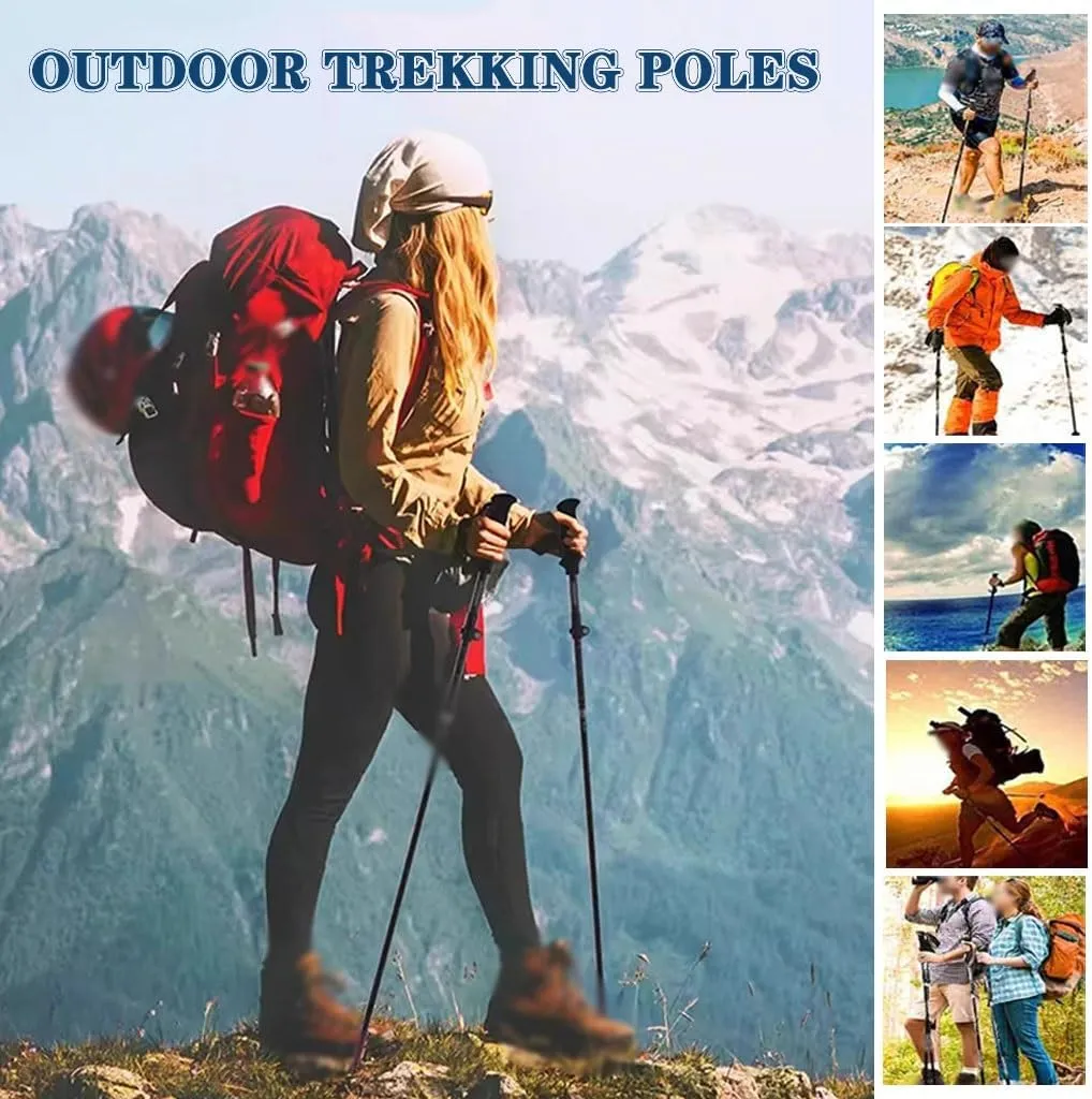2 Pack Lightweight Trekking Poles, Walking Sticks with Quick Adjustable Locks, Comfort EVA Handle, for Travel