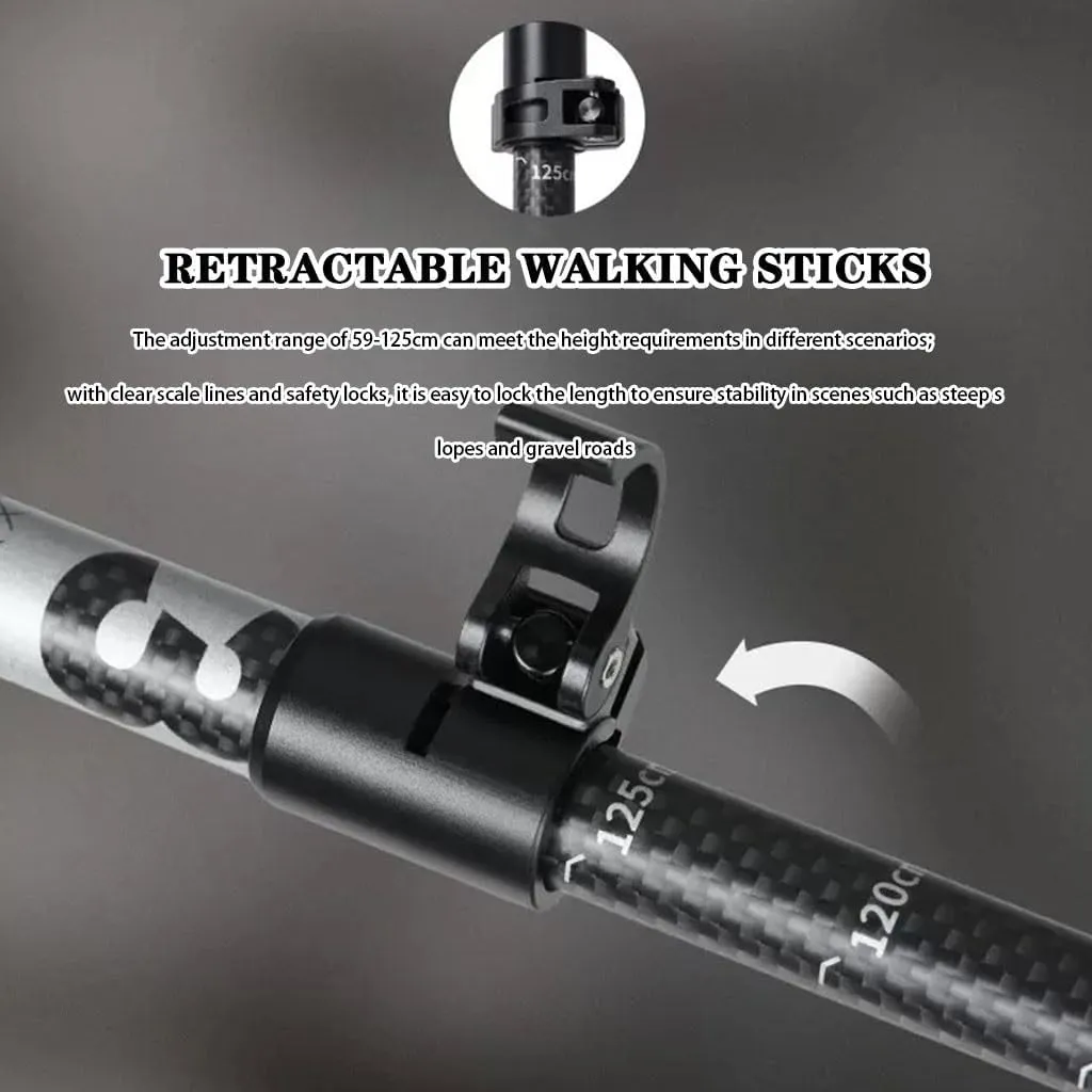 2-Pack of Practical Trekking Poles, Retractable Portable Nordic Walking Poles, with Flip-Lock System, for Hiking, Traveling, Camping
