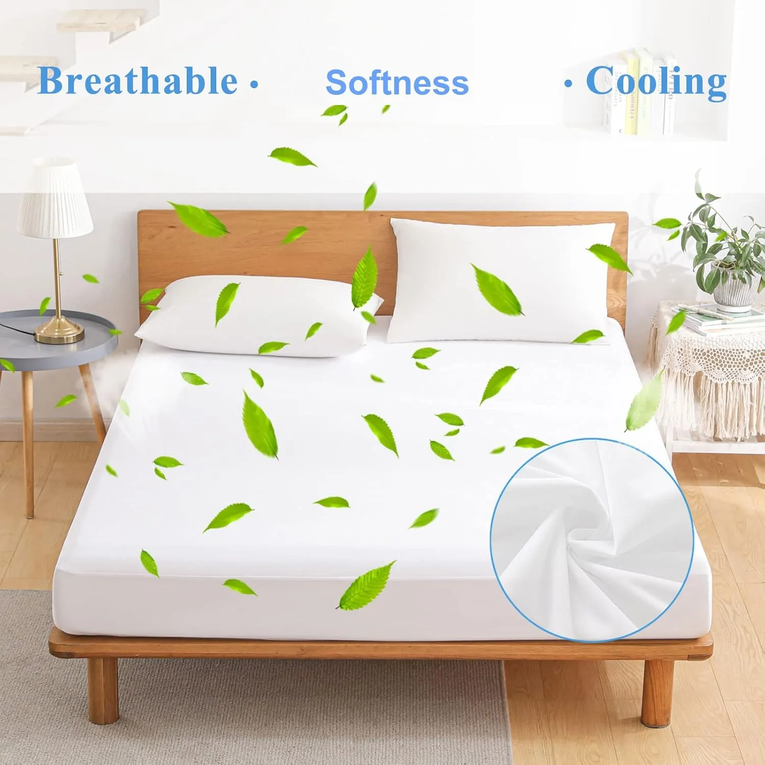 2 Pack Twin Size Premium Waterproof Mattress Protector, Soft Breathable Mattress Pad, Noiseless Waterproof Bed Cover - Stretch to 21" Fitted Deep Pocket Mattress Protection