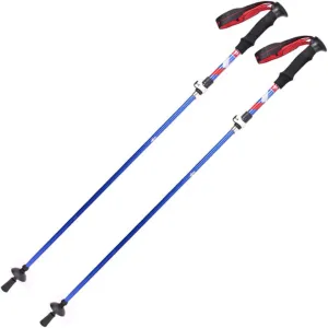 2-pc Pack Travel Folding Trekking Hiking Pole with Carrying Bag,Collapsible Ultralight Cane Adjustable Walking Stick Portable Mobility Aid for Women Men Hikers Gift/Blue
