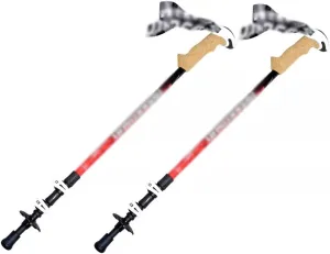 2 Pcs Adjustable Trekking Poles, Ultra Light Backpacking Walking Stick, with Safety Outer Lock, for Seniors, Men, and Women