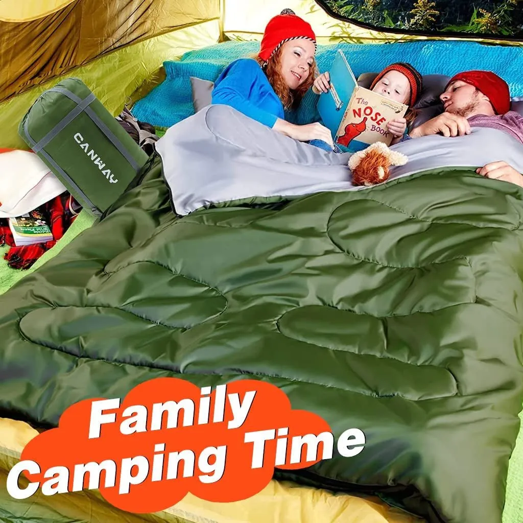 2 Person Sleeping Bag Lightweight Waterproof with 2 Pillows