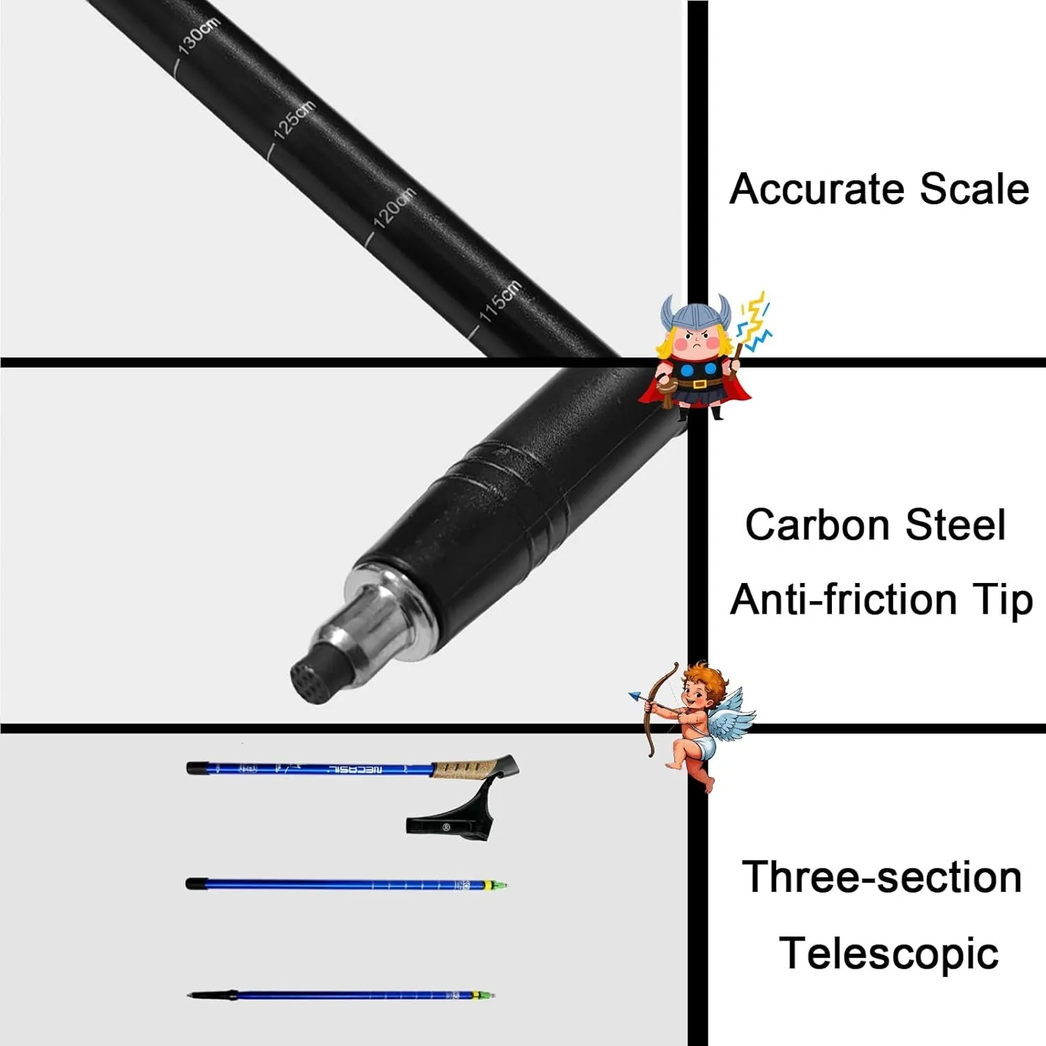 2 Trekking Poles – 9.1 Oz Ultralight, Backpacking, Thru Hiking Poles, Adjustable, Collapsible