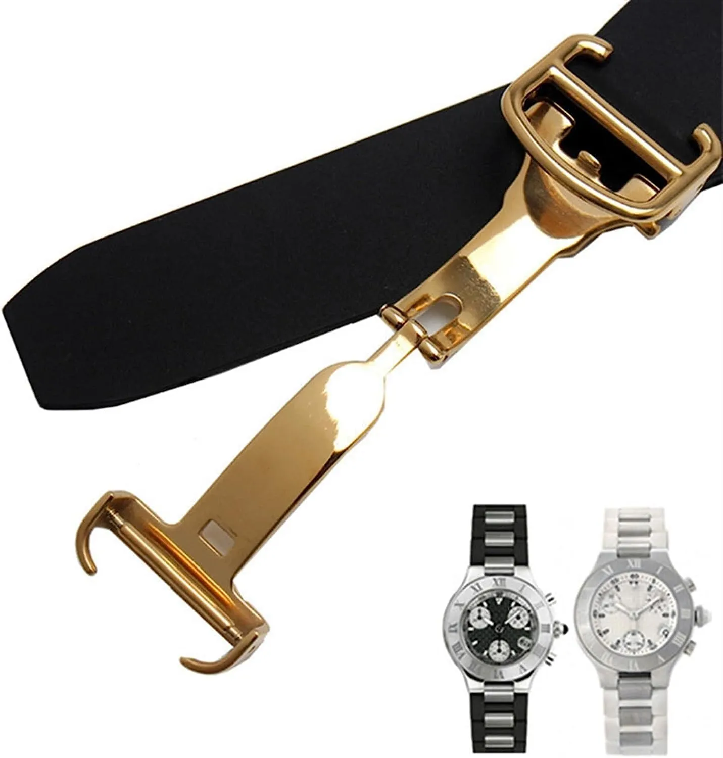 20 * 10mm Silicone Strap For Cartier 21st Century Convex Waterproof Watchband Watch Chain Accessories