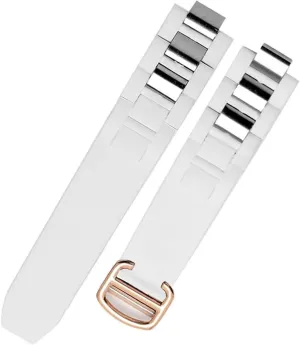 20 * 10mm Silicone Strap For Cartier 21st Century Convex Waterproof Watchband Watch Chain Accessories