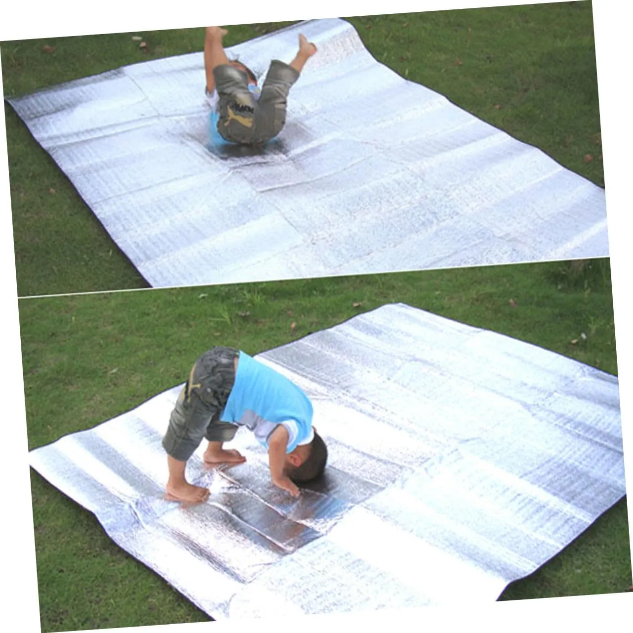 200x150cm Camping Sleeping Pad Waterproof Aluminum Foil Folding Mat for Outdoor Kneeler Double-Sided Protection Eva Material