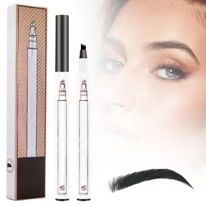 2025 New Waterproof Eyebrow Pencil with Micro-fork Tip, 3D Waterproof Microblading Eyebrow Pen 4 Fork Tip Tattoo Pencil, Eye Brow Pencils Makeup Long Lasting Fine Stroke Pencils (Black)
