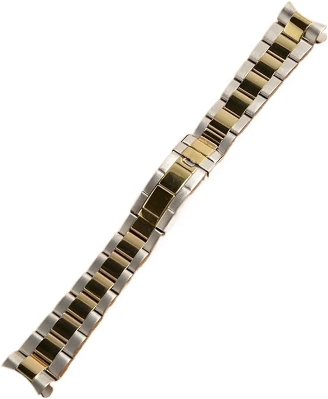 20mm Curved End Oyster Stainless Steel Solid Bracelet Watch Strap