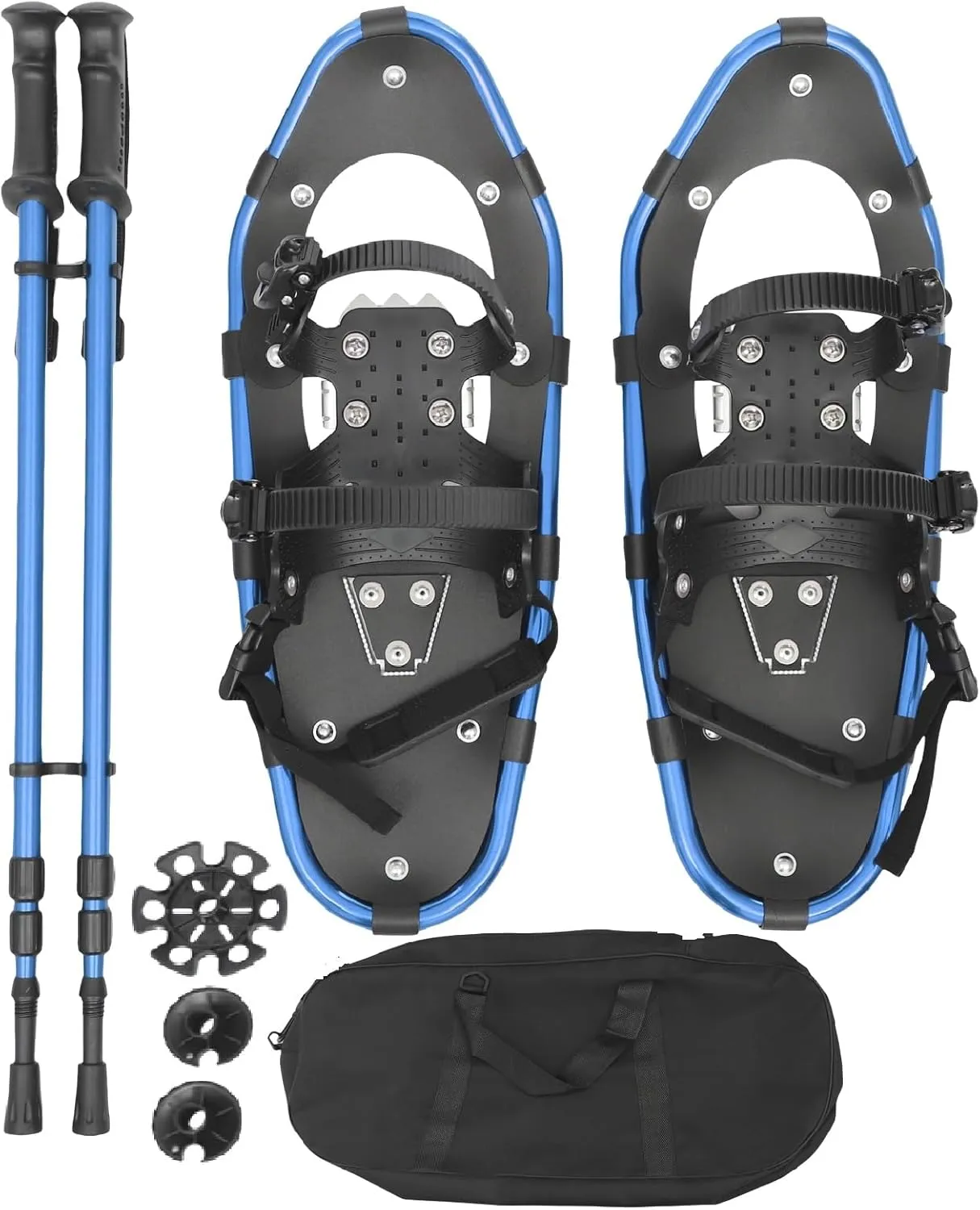 21 Inch Snowshoes for Men, Women, and Youth, Mens Snow Shoes for Women with Adjustable Trekking Poles and Carry Bag, 154LBS Load Capacity