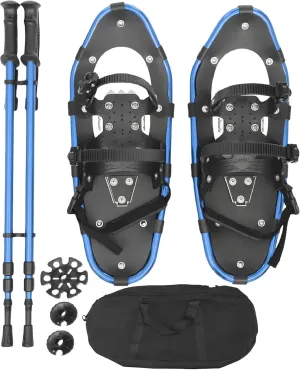21 Inch Snowshoes for Men, Women, and Youth, Mens Snow Shoes for Women with Adjustable Trekking Poles and Carry Bag, 154LBS Load Capacity