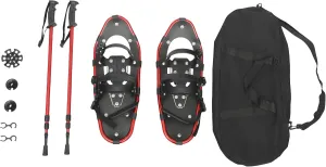 21 Inch Snowshoes, Lightweight Snowshoes with Adjustable Trekking Poles and Carrying Bag, Floor Standing Skiing Snowshoes for Men Women, 66-154lbs Load Capacity