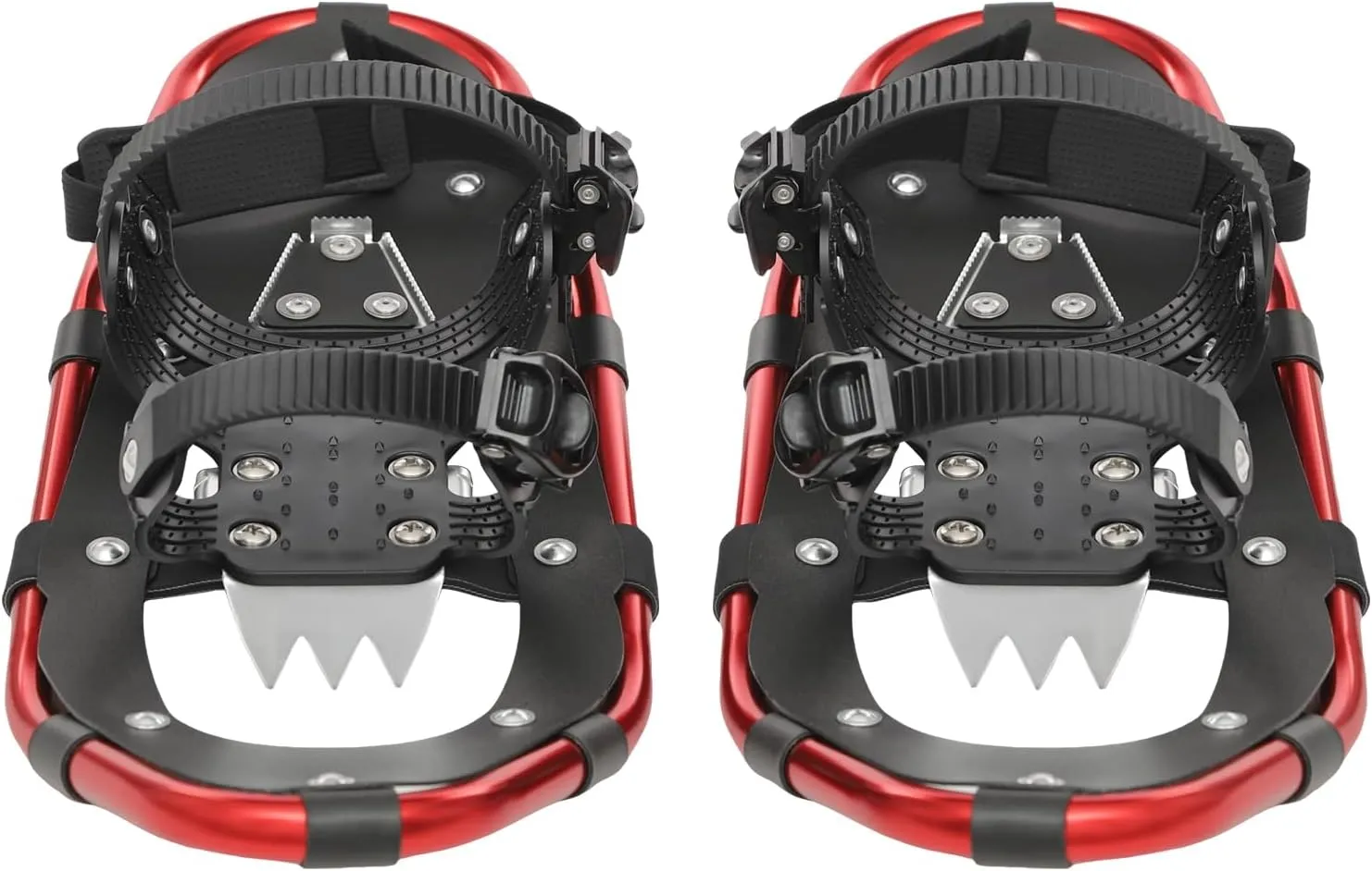 21 Inch Snowshoes, Lightweight Snowshoes with Adjustable Trekking Poles and Carrying Bag, Floor Standing Skiing Snowshoes for Men Women, 66-154lbs Load Capacity