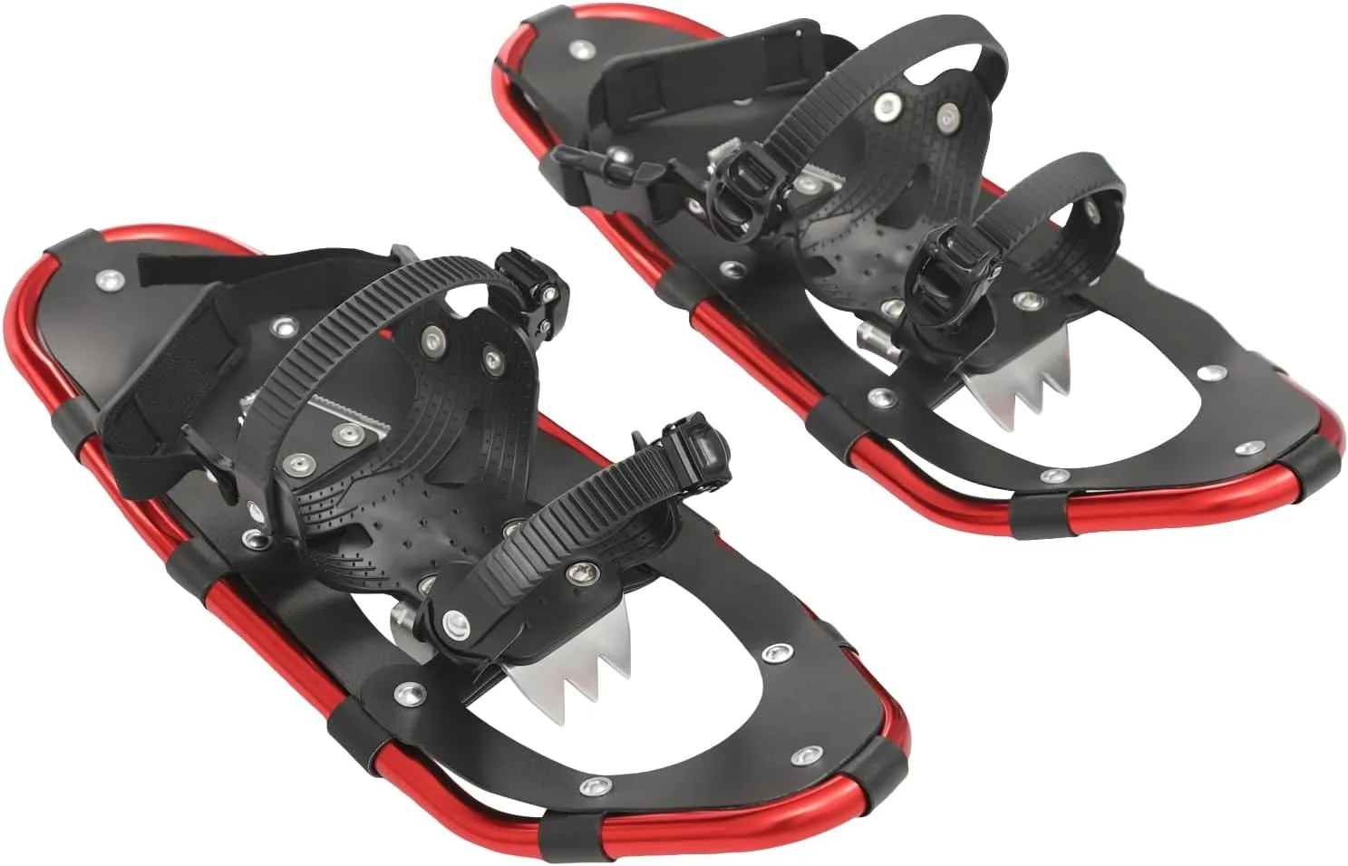 21 Inch Snowshoes, Lightweight Snowshoes with Adjustable Trekking Poles and Carrying Bag, Floor Standing Skiing Snowshoes for Men Women, 66-154lbs Load Capacity