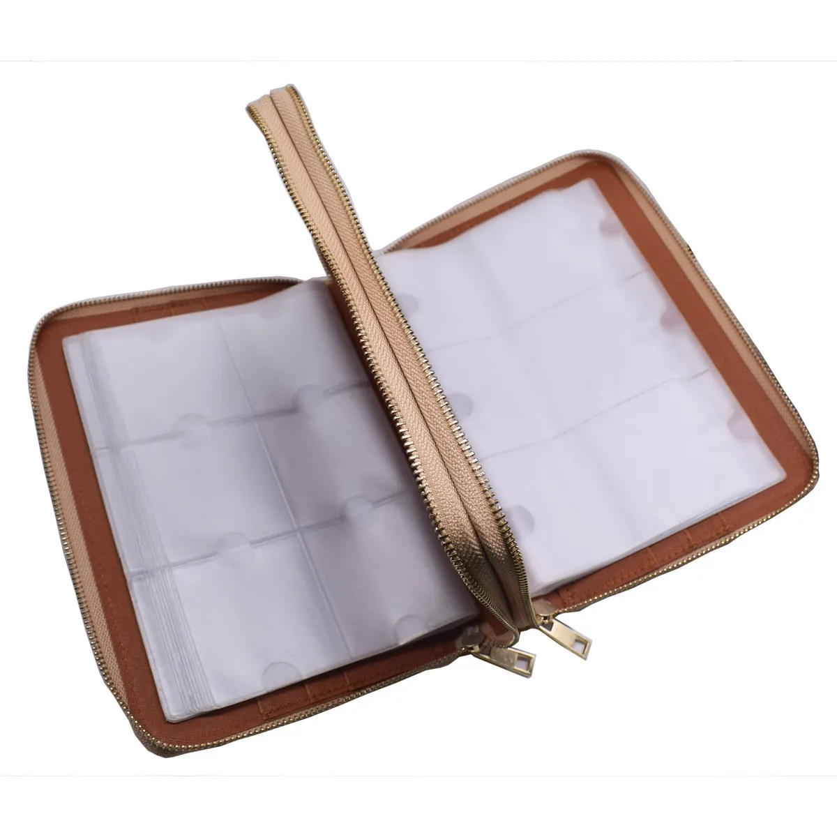 216 Slots Stamping Plate Holder Case Rainbow Laser Design Round Square Rectangular Nail Art Stamp Template Organizer 1pcs Empty Nail Art Plate Case Bag (gold - 216 Slots)