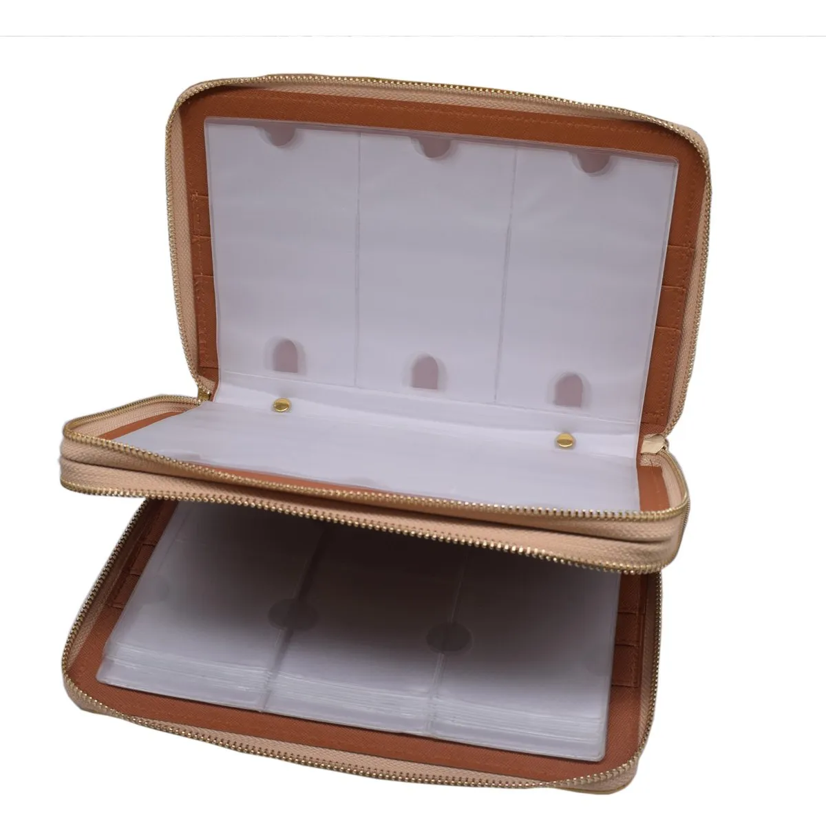 216 Slots Stamping Plate Holder Case Rainbow Laser Design Round Square Rectangular Nail Art Stamp Template Organizer 1pcs Empty Nail Art Plate Case Bag (gold - 216 Slots)