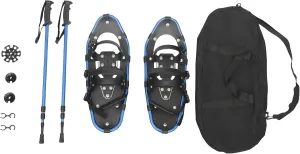 21" Lightweight Snow Shoes - Aluminum Frame Snow Shoes for Men, Women with Adjustable Trekking Poles, Carrying Tote Bag, All-Terrain Snowshoes for Ski Resorts and Outdoor Skiing (Blue)