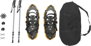 21" Lightweight Snow Shoes - Aluminum Frame Snow Shoes for Men, Women with Adjustable Trekking Poles,Carrying Tote Bag, All-Terrain Snowshoes for Ski Resorts and Outdoor Skiing (Gold)