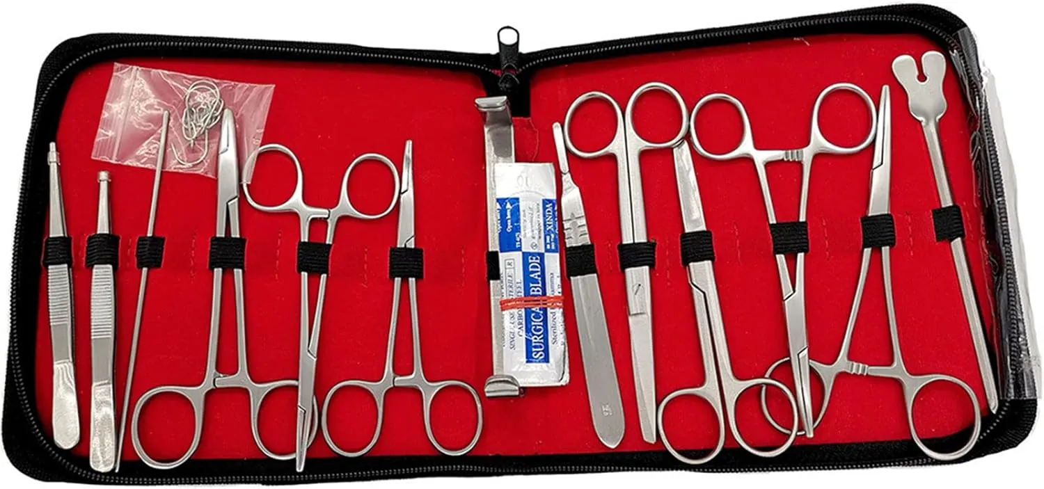 22 Piece Dissection Tool Kit, Lab Biology Anatomy Premium Dissecting Sets with Portable Storage Bag, for Veterinary Lab, Anatomy, Botany, Biology Medical Students