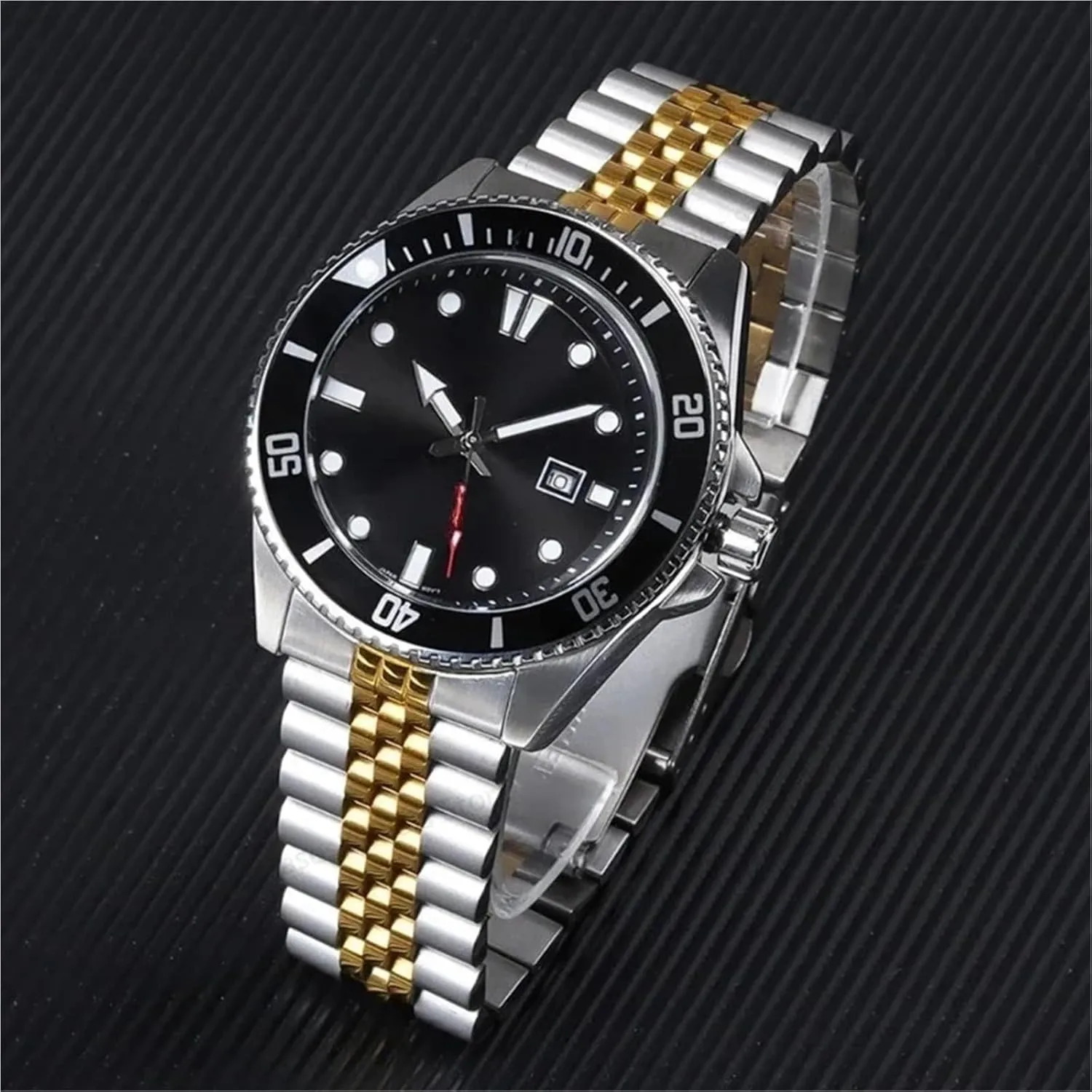 22mm Diving Steel Metal Straps for Casio for Duro MDV107 MDV106 Watch Wristbands Bracelet Stainless Steel Watchband Replacement(Silver Gold,22mm Customize)
