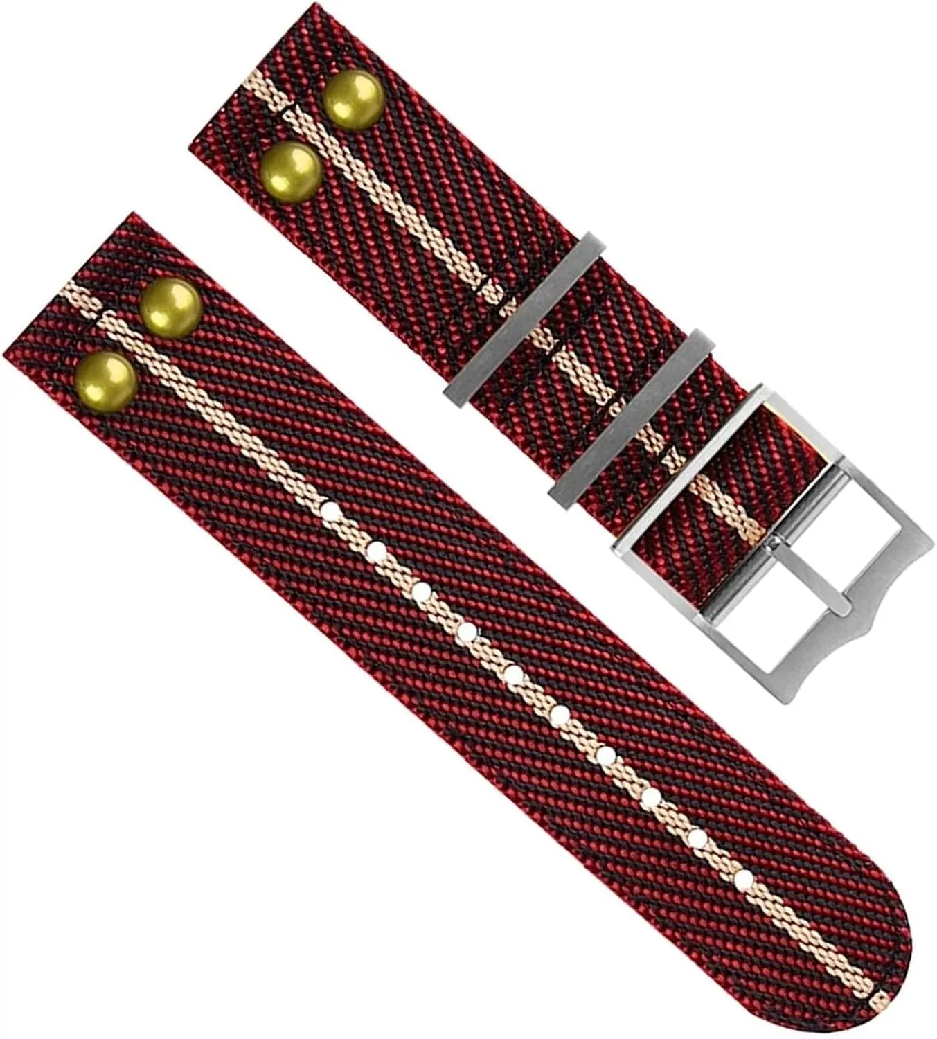 22mm Nylon Canvas Strap For Tudor Fabric WatchBand Rivet Wrist Strap