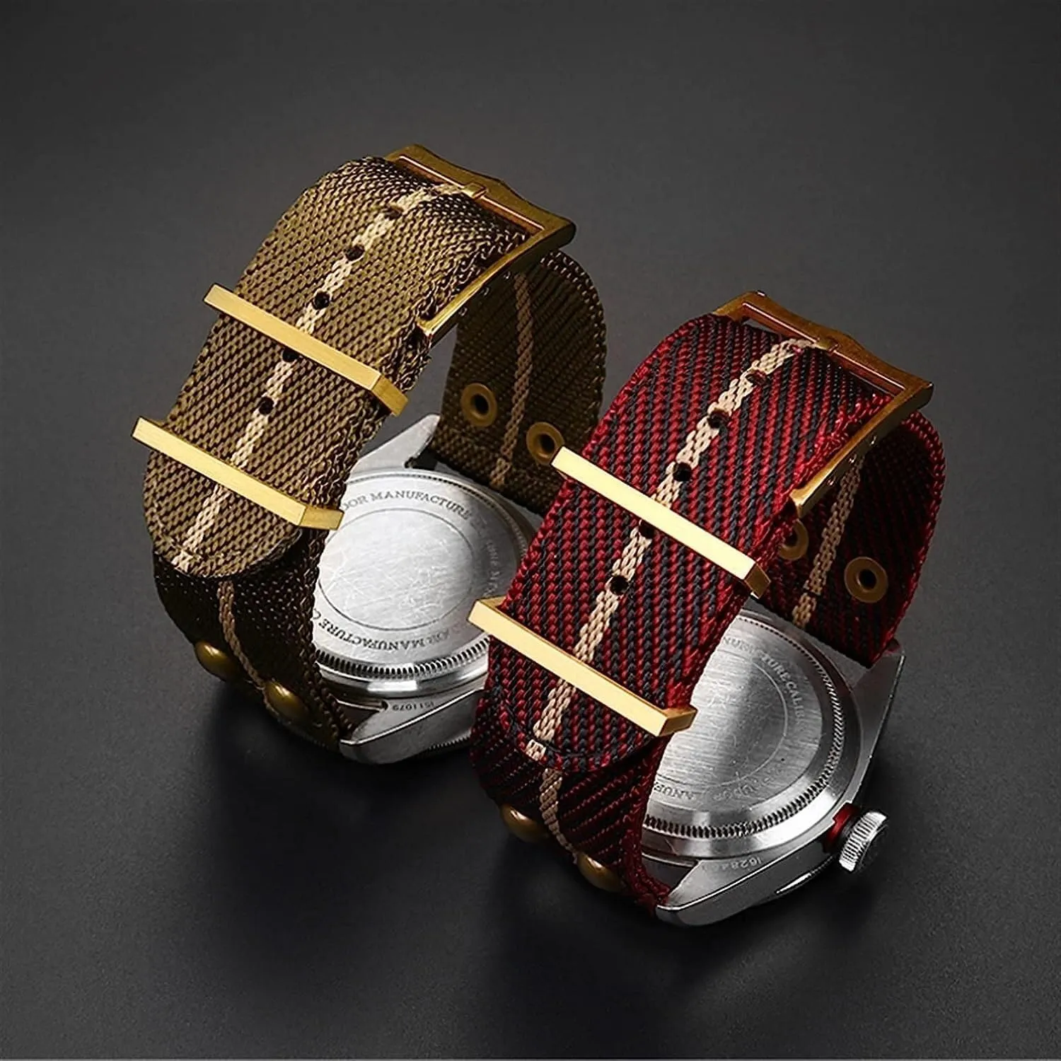 22mm Nylon Canvas Strap For Tudor Fabric WatchBand Rivet Wrist Strap