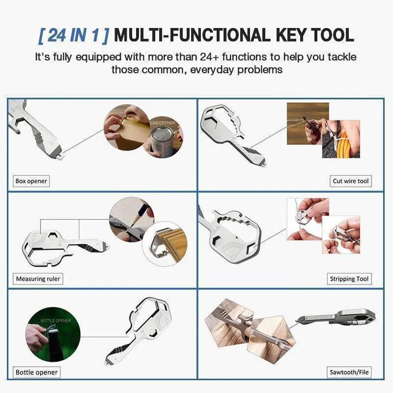 24 in 1 Stainless Steel Multi Tool Key【Buy More Save More】