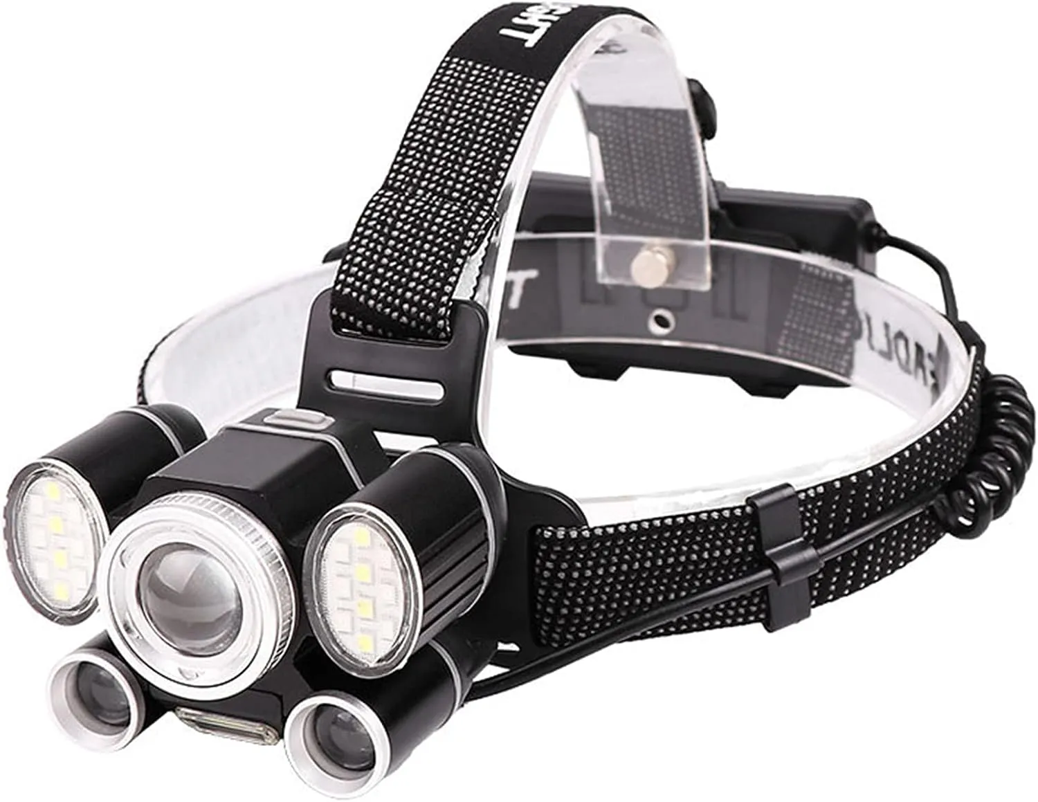 24 LED Rechargeable Headlamp,Zoomable Waterproof Headlamp with USB Cable,9 Light Modes Head Torch with Red/Blue Light, for Camping Fishing