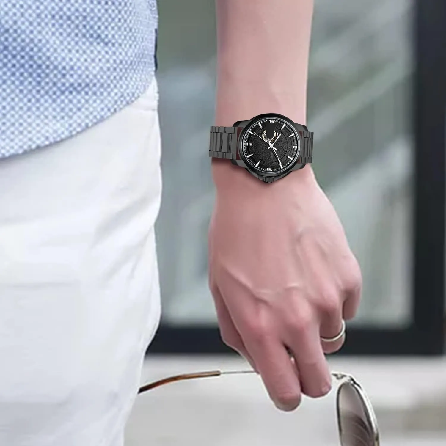 24mm 22mm 20mm 18mm Metal Strap Quality solid stainless steel Watch Bracelet Strap Men black/Silver