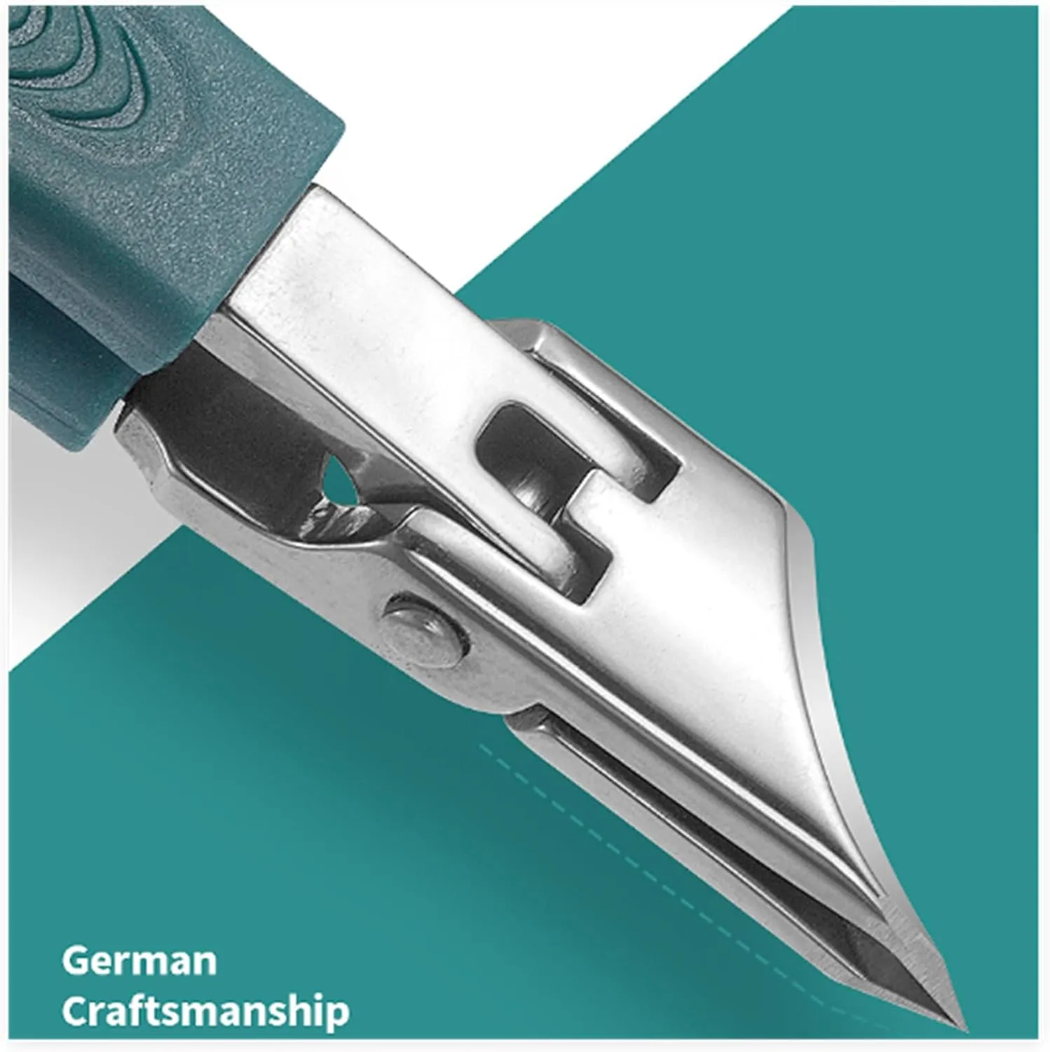 25° Beveled Edge Nail Clippers, Three-Piece Eagle-Beak Diagonal Nail Clipper Set, Edgy Nail Clipper, Straight Nail Clipper, Clipper Grips (2Green)