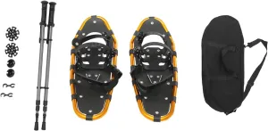 25 Inch Lightweight Snow Shoes, Aluminum Snowshoes for Men Women Youth Easy to Wear Snowshoes with Adjustable Trekking Poles and Carrying Tote Bag