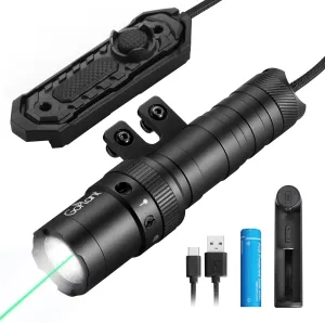2500 Lumen Tactical Flashlight, Aircraft Aluminum LED Weapon Light, MLOK Laser Light for Rail Mount, Rifle Flashlight with Momentary Strobe Function, Long Gun Light with Remote Switch