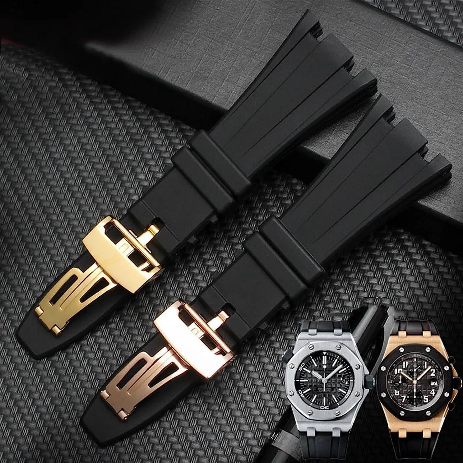 28mm Soft Rubber Watch Strap For AP ROYAL OAK 40mm 42mm Watchband Bracelet Wristband