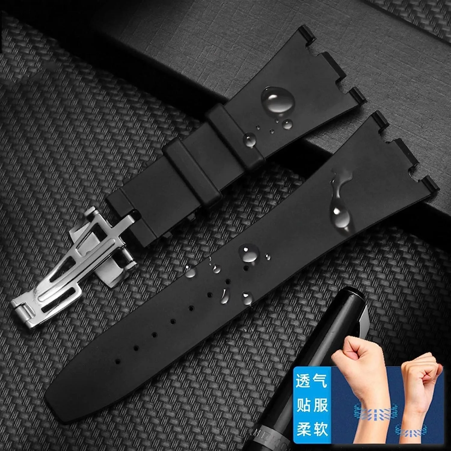 28mm Soft Rubber Watch Strap For AP ROYAL OAK 40mm 42mm Watchband Bracelet Wristband