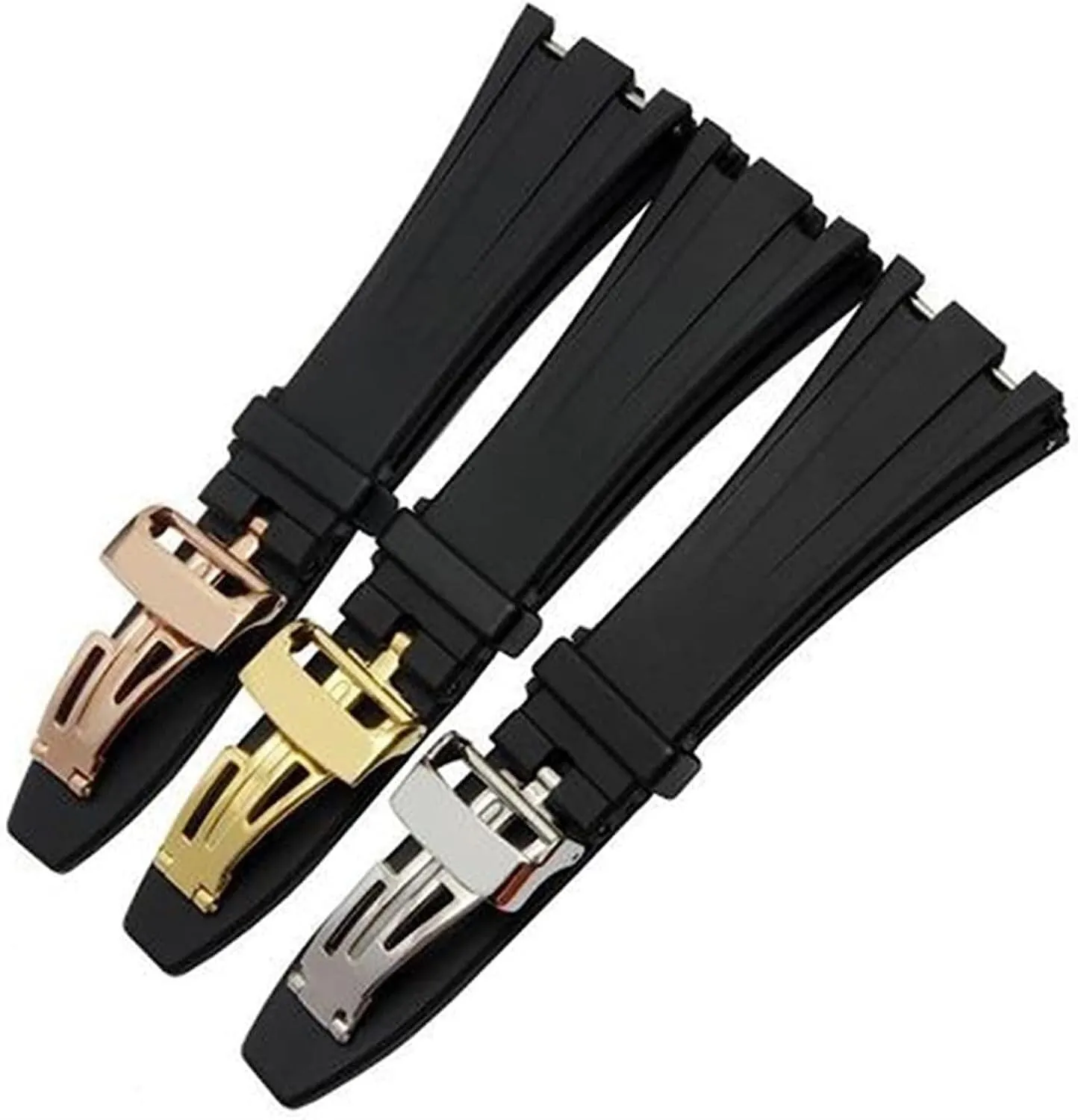 28mm Waterproof Rubber Watchband For AP Wrist Watch Watch Straps With Folding Buckle
