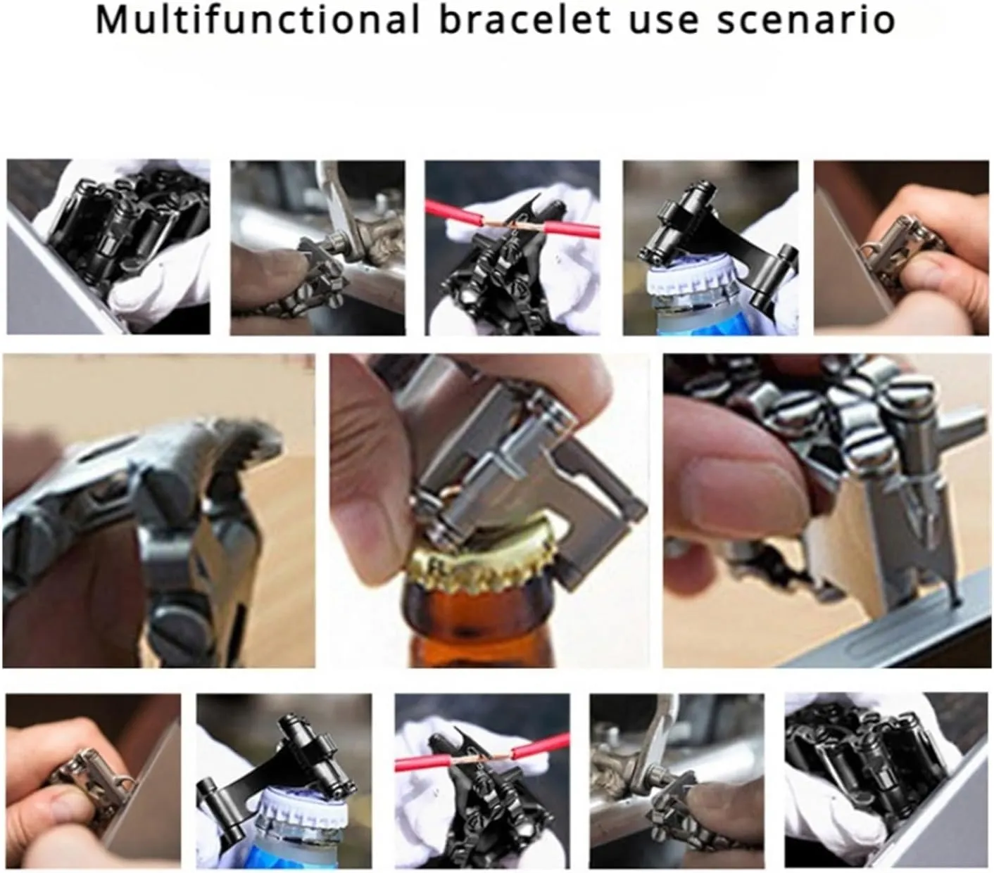 29 in 1 Multi Tool Bracelets Stainless Men Outdoor Survival Hand Tools Kit Watchband for Garmin 22mm 26mm /for Samsung 20mm 22mm