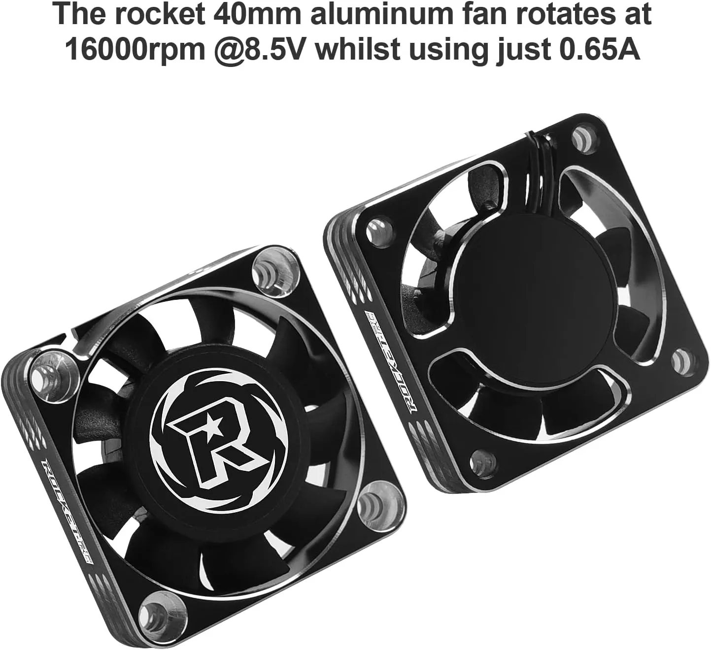 2Pack 16000RPM RC Motor Cooling Fan 40mm 8.5V Aluminum RC Fans Replacement Parts for Diameter 40-50mm Motor Heatsink for 1:8 1:5 Scale RC Car Turck (Silver Black)
