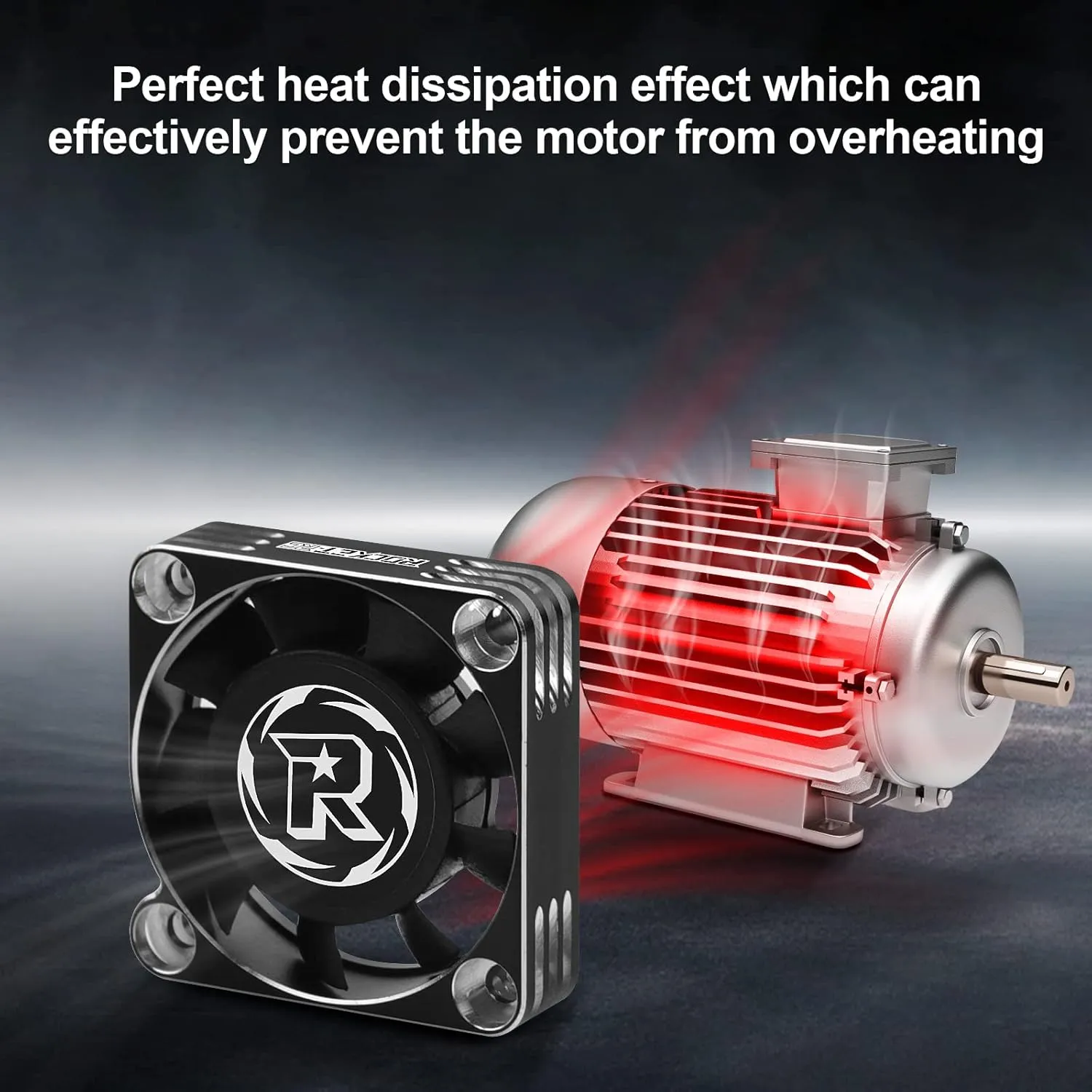 2Pack 16000RPM RC Motor Cooling Fan 40mm 8.5V Aluminum RC Fans Replacement Parts for Diameter 40-50mm Motor Heatsink for 1:8 1:5 Scale RC Car Turck (Silver Black)
