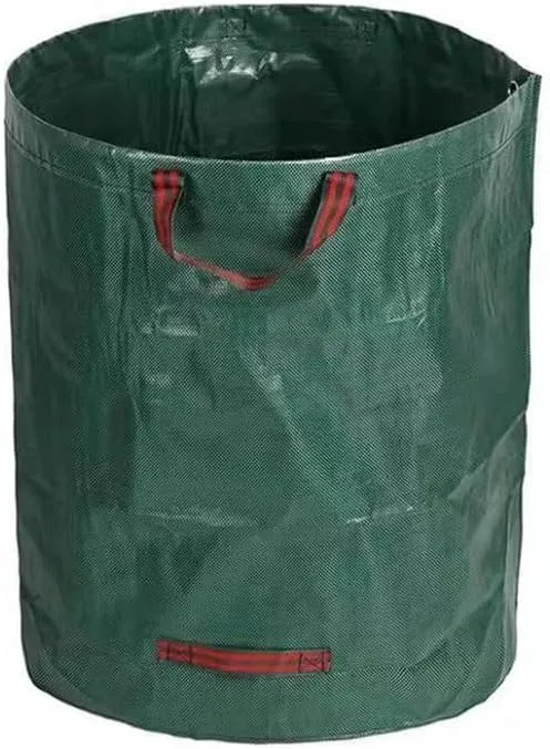 2pack Fallen Leaf Collection Bag, Foldable Courtyard Garbage Bags PP Waterproofing Reusable Horticultural Containers for Courtyard Camping Green 80 Gallon (300L)