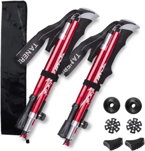 2pc Ultralight Collapsible Trekking Pole - Aluminum 7075 Hiking Walking Stick, Adjustable Stick Pole for Hiking, Walking, Camping, Mountaining, Backpacking, Trekking/for Men, Women
