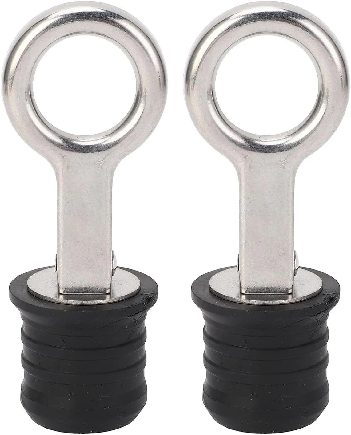 2PCS Boat Plug Snap Handle, Stainless Steel Boat Drain Plug, Marine Rubber Plug Accessory with Easy Twist Lock for Ocean Ships, Boats, Yachts