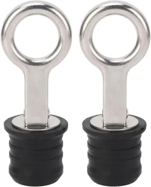 2PCS Boat Plug Snap Handle, Stainless Steel Boat Drain Plug, Marine Rubber Plug Accessory with Easy Twist Lock for Ocean Ships, Boats, Yachts