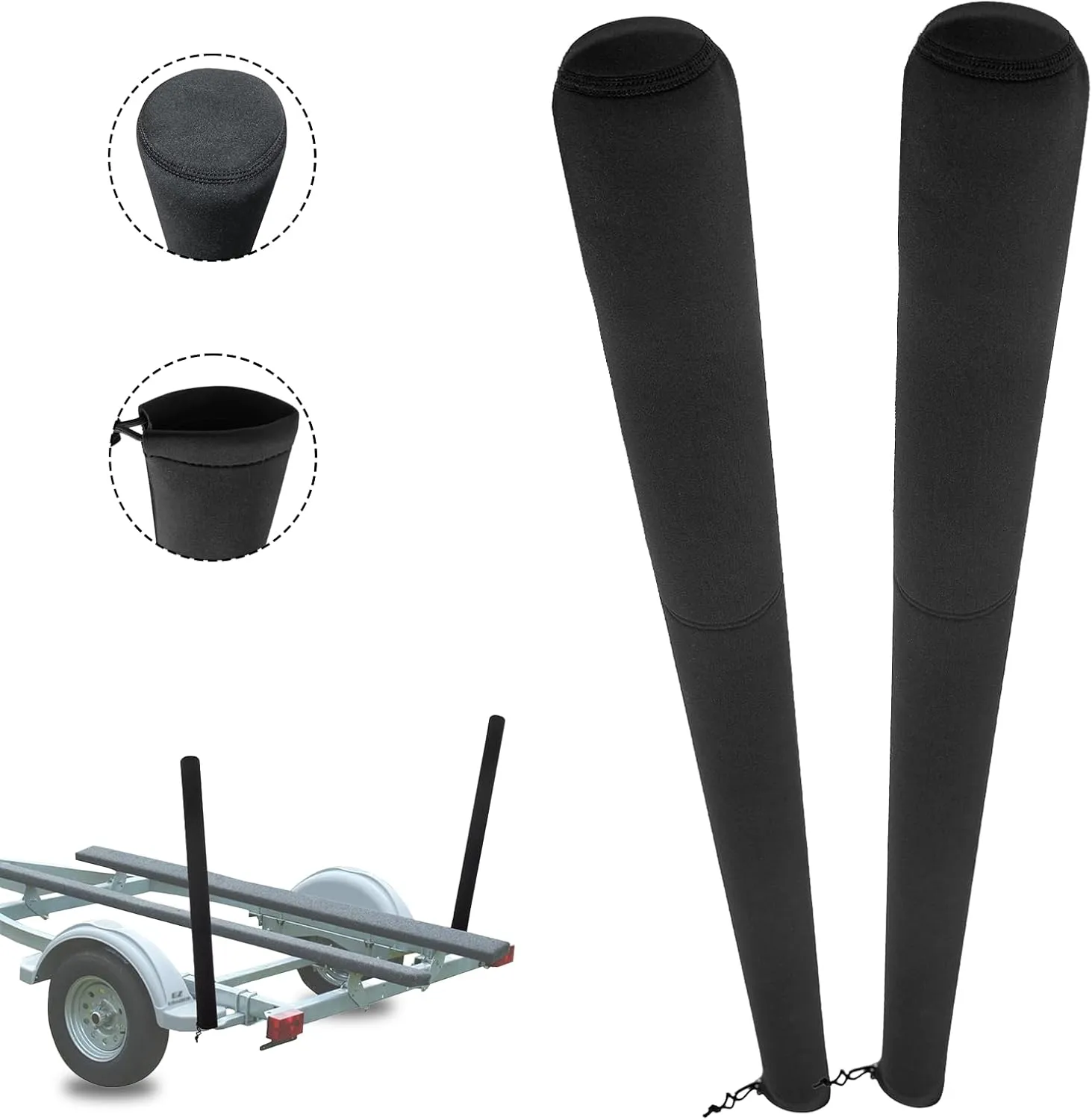 2pcs Boat Trailer Guide Pole Covers,Universal Adjustable Cushion Fillet Neoprene Accessories Trailers Protective Cover,Duty MarineTrailers Poles Cover for Ski,Fishing Boat or Sailboat Trailer