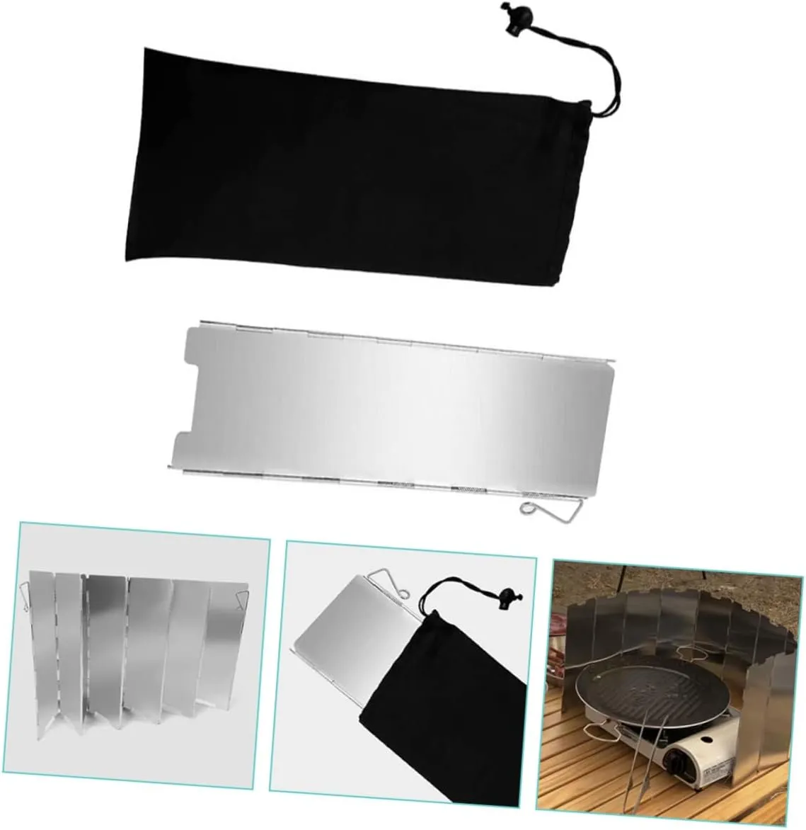 2pcs Camping Windshield Aluminum Alloy Fold Outdoor Stove