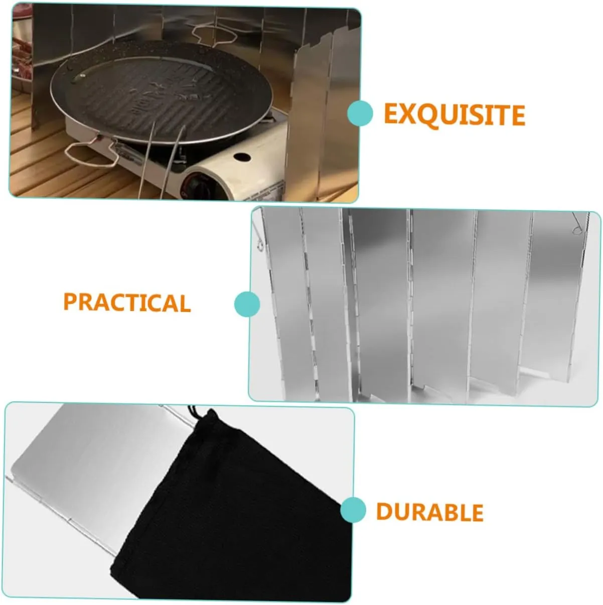 2pcs Camping Windshield Aluminum Alloy Fold Outdoor Stove