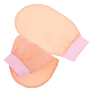 2pcs Exfoliating Skin Scrubbing Gloves Soft Bath Mittens for Deep Cleansing Body Exfoliation Spa for All Skin Types Lotus