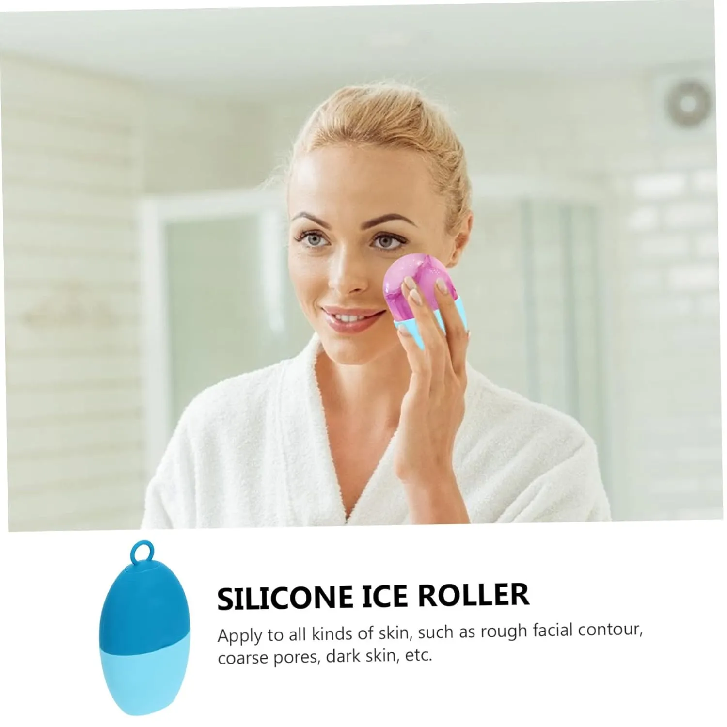 2pcs Ice Face Roller Compact Icing Tool for Skin Care Reduces Puffiness Enlarges Pores Easy to Hold Portable Design for Travel Home Use Durable Material