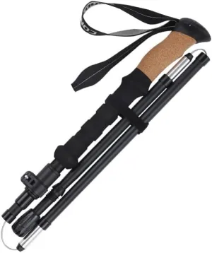 2Pcs Premium Cork Grip Trekking Poles,Height Adjustable with Metal flip Lock for Heights Lightweight Trekking Poles Folding Hiking Poles,Aircraft-Grade Aluminum for Hiking & Backpacking Gear