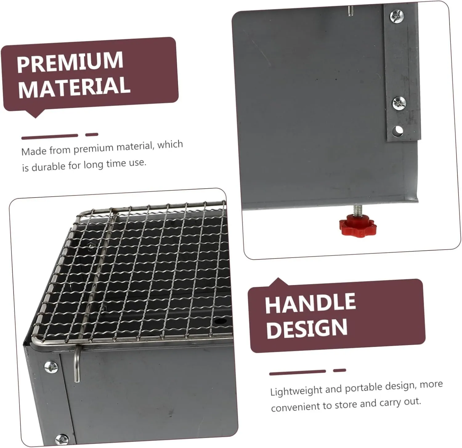 2pcs Thickened Iron Alloy Bbq Grill Portable Outdoor Stove Grill for Camping Bbq