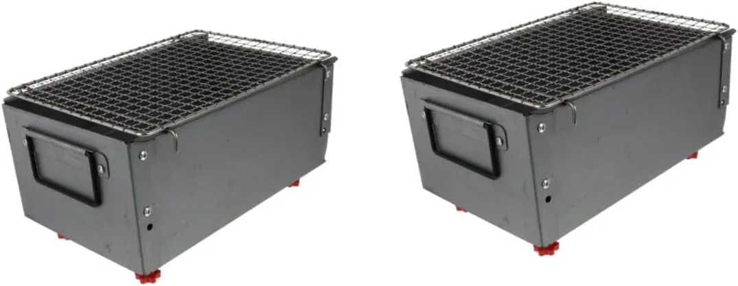 2pcs Thickened Iron Alloy Bbq Grill Portable Outdoor Stove Grill for Camping Bbq